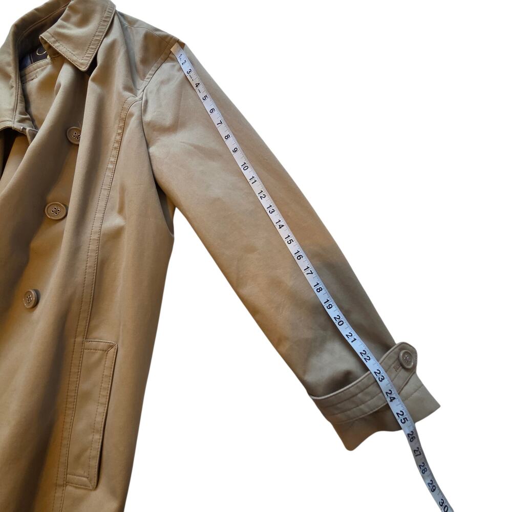 Coach Trench Coat Double Breasted, Belted, above the knee length, sz XL Tan - Picture 10 of 13